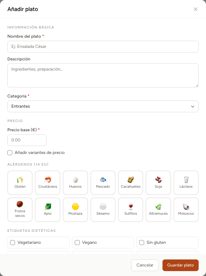 Paso 3: Traduce platos